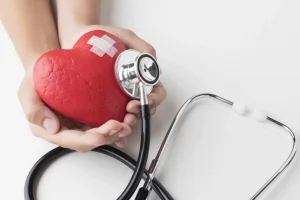 top view world heart day concept with stethoscope edit