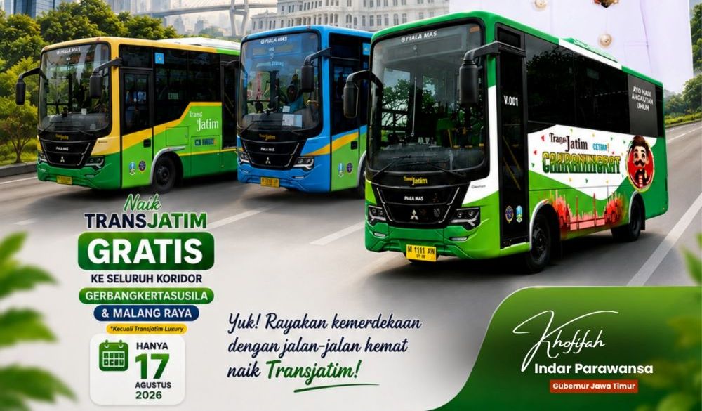 Trans Jatim Gratis 17 Agustus 2026, Berlaku di Gerbangkertasusila dan Malang Raya 20 TransJatim Agustus