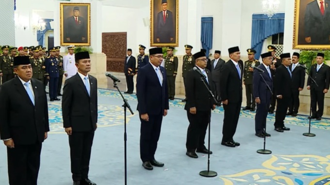Presiden Lantik 7 Pejabat Baru, Jenderal TNI Richad Tampubolon sebagai Wakil Menteri Pertahanan Bidang Strategi, Doktrin, dan Pembangunan Kekuatan 20 pelantikan pejabat